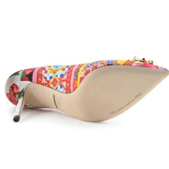 DOLCE & GABBANA MAMBO PRINT BROCADE PUMPS Size 5 - Picture 5 of 13